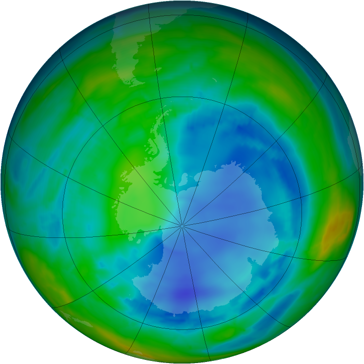 Antarctic ozone map for 10 August 2008